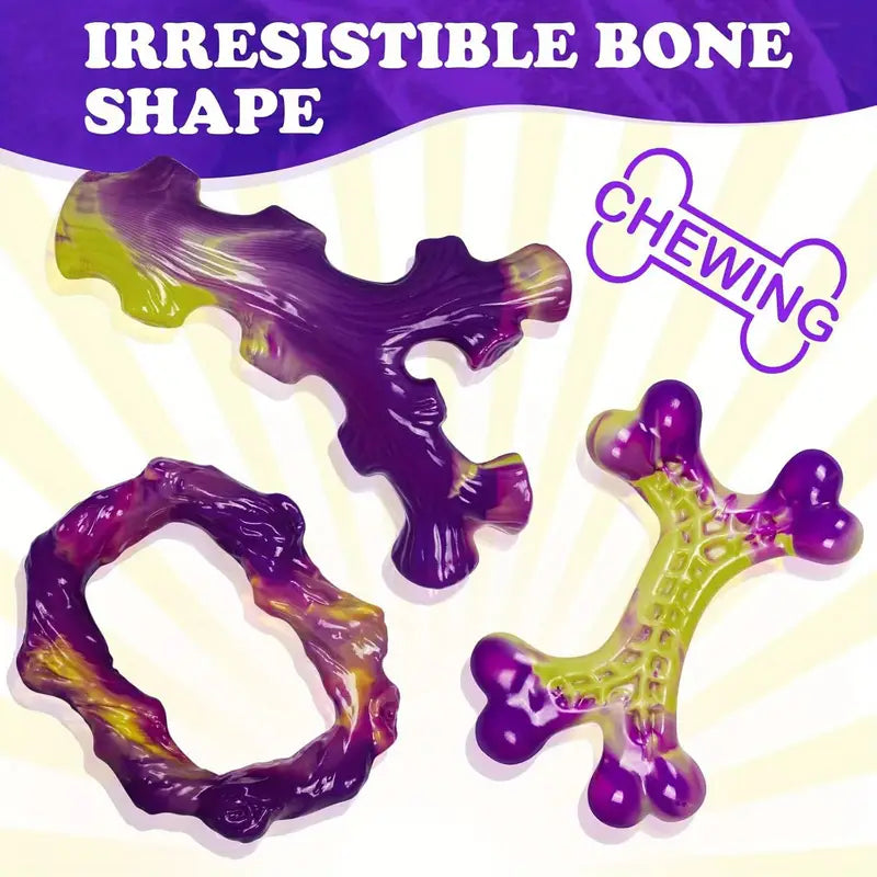 PawtCool Durable Dog Chew Toys (3PCS) – Unbreakable Toys for Strong & Large Breeds
