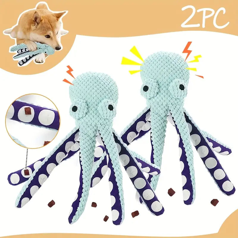 PawtCool Octopus Dog Toys (2PCS) – Plush Squeaky Toys for Medium Dogs, Durable & Anti-Chew Design
