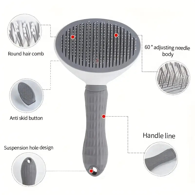 PawtCool Pet Grooming Brush – Self-Cleaning Brush for Dogs, Cats & Rabbits (All Hair Types)