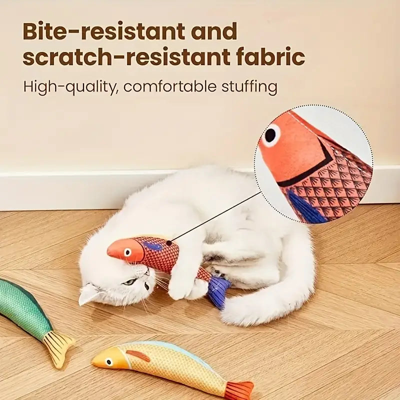 PawtCool Saury Fish Cat Toys (3PCS) – Catnip Crinkle Kick Toys for Indoor Cats