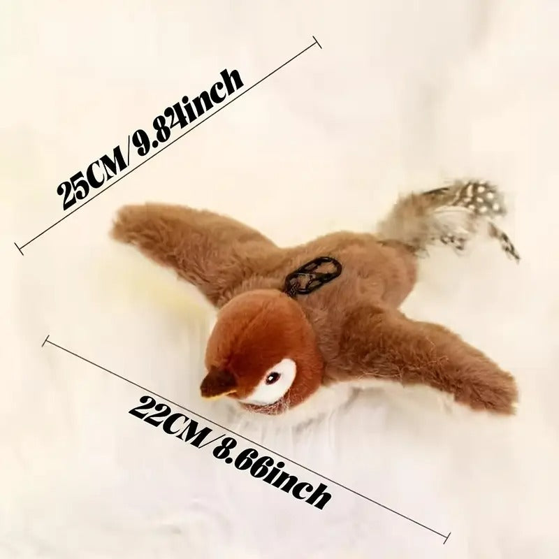PawtCool Interactive Bird Cat Toy – Motorized Plush Toy with Bird Sounds & USB Rechargeable Battery