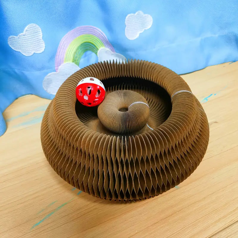 PawtCool Whisker Wonders – Interactive Cardboard Cat Scratching Post Toy