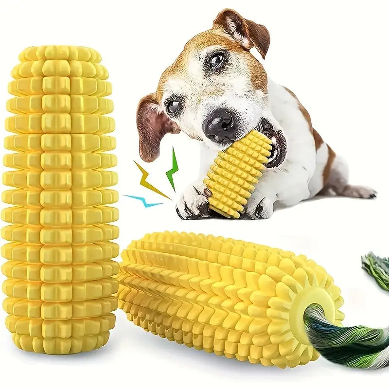 PawtCool Tough Corn Stick Dog Toy – Durable Squeaky Chew Toy for Aggressive Chewers