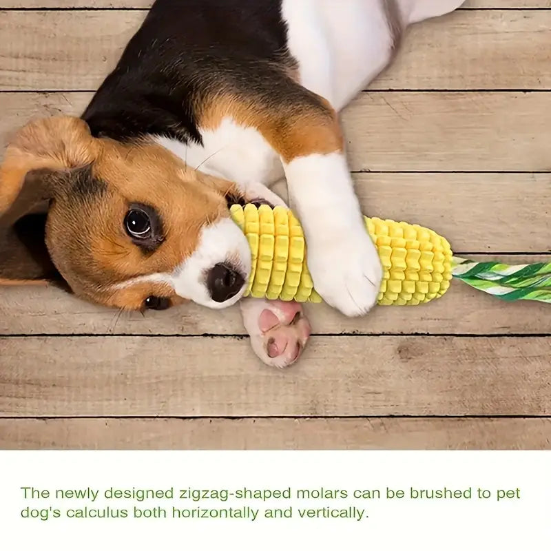 PawtCool Tough Corn Stick Dog Toy – Durable Squeaky Chew Toy for Aggressive Chewers