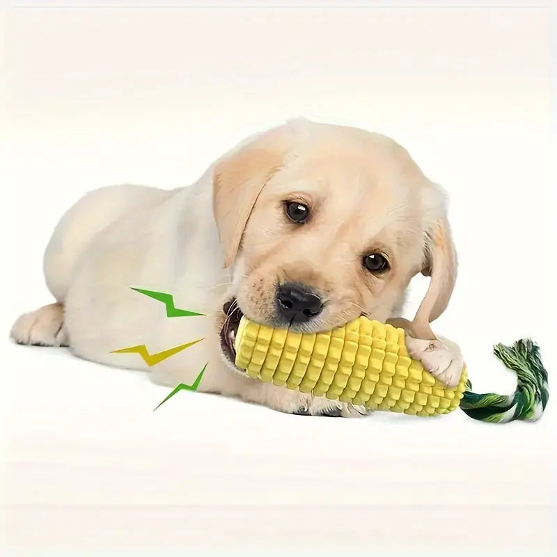 PawtCool Tough Corn Stick Dog Toy – Durable Squeaky Chew Toy for Aggressive Chewers