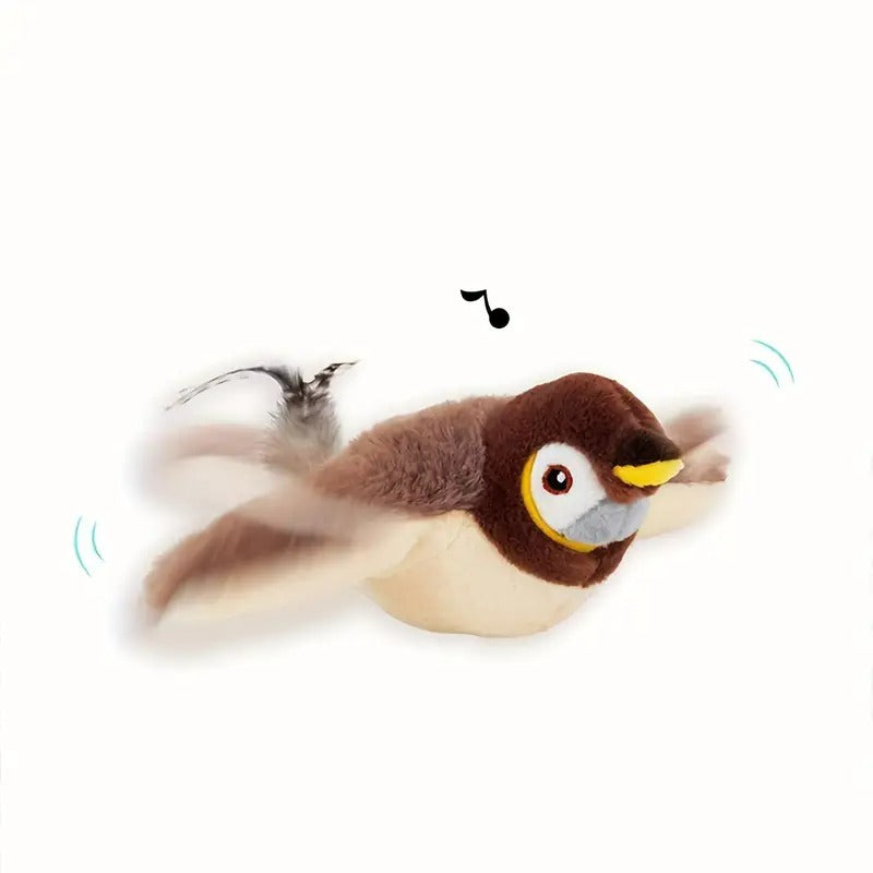PawtCool Interactive Bird Cat Toy – Motorized Plush Toy with Bird Sounds & USB Rechargeable Battery