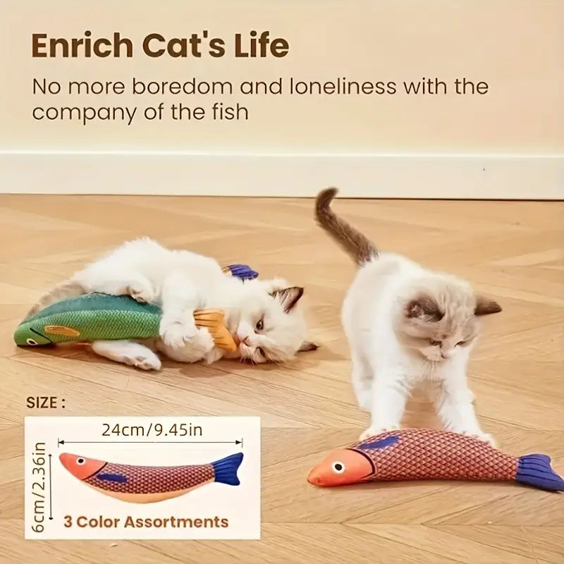 PawtCool Saury Fish Cat Toys (3PCS) – Catnip Crinkle Kick Toys for Indoor Cats