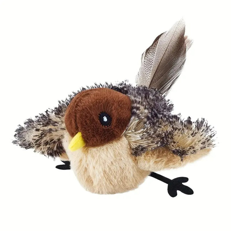 PawtCool Interactive Bird Cat Toy – Motorized Plush Toy with Bird Sounds & USB Rechargeable Battery