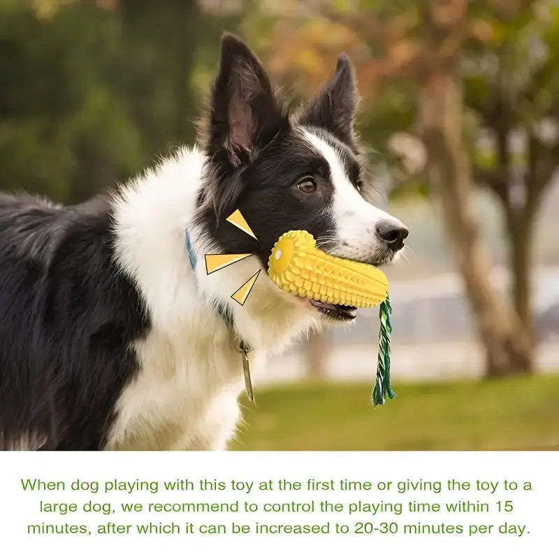 PawtCool Tough Corn Stick Dog Toy – Durable Squeaky Chew Toy for Aggressive Chewers